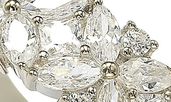 Suzy Levian Multicut Cubic Zirconia Floral Eternity Ring 10