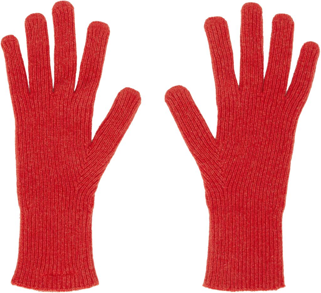 Baserange Red Ribbed Gloves