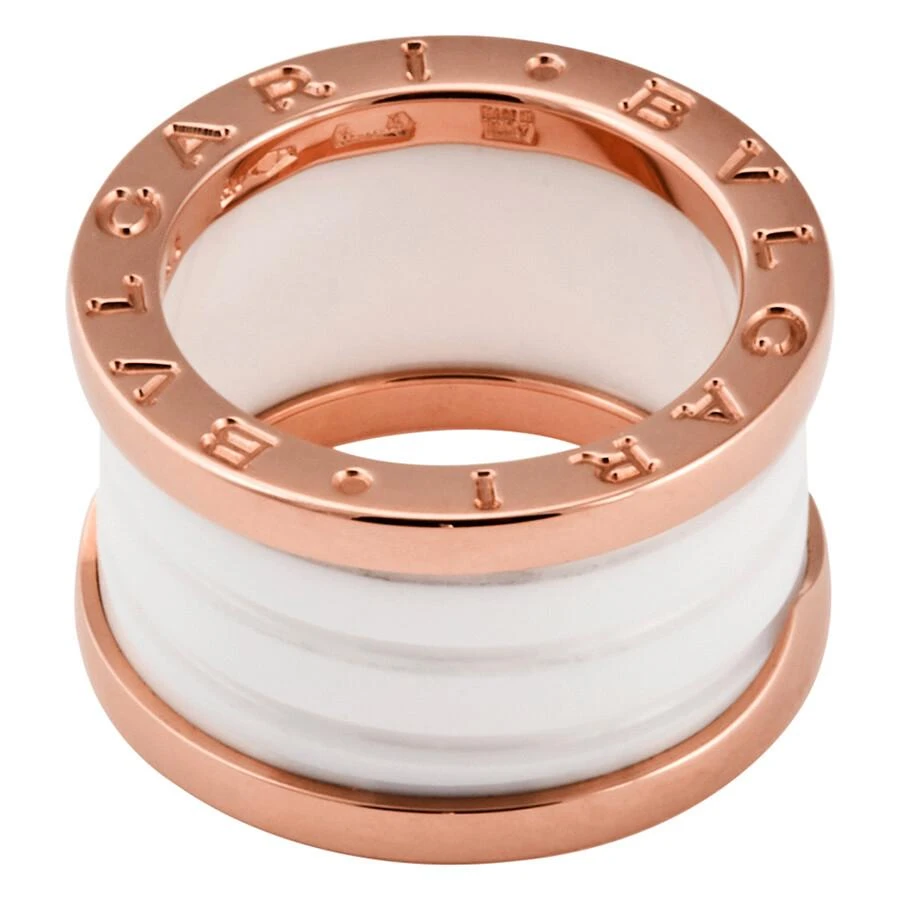 BVLGARI B.Zero1 4-Band 18 kt Rose Gold and White Ceramic Ring 2