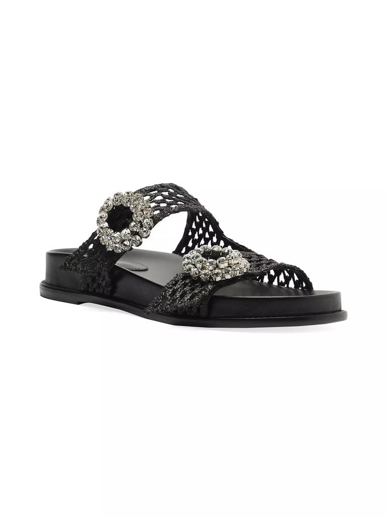 Alexandre Birman Salma Crystal-Embellished Raffia Sandals