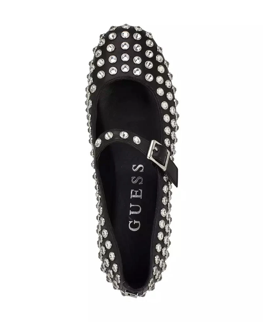 GUESS Women's Kalidal Rhinestone Mary Jane Ballet Flats 4