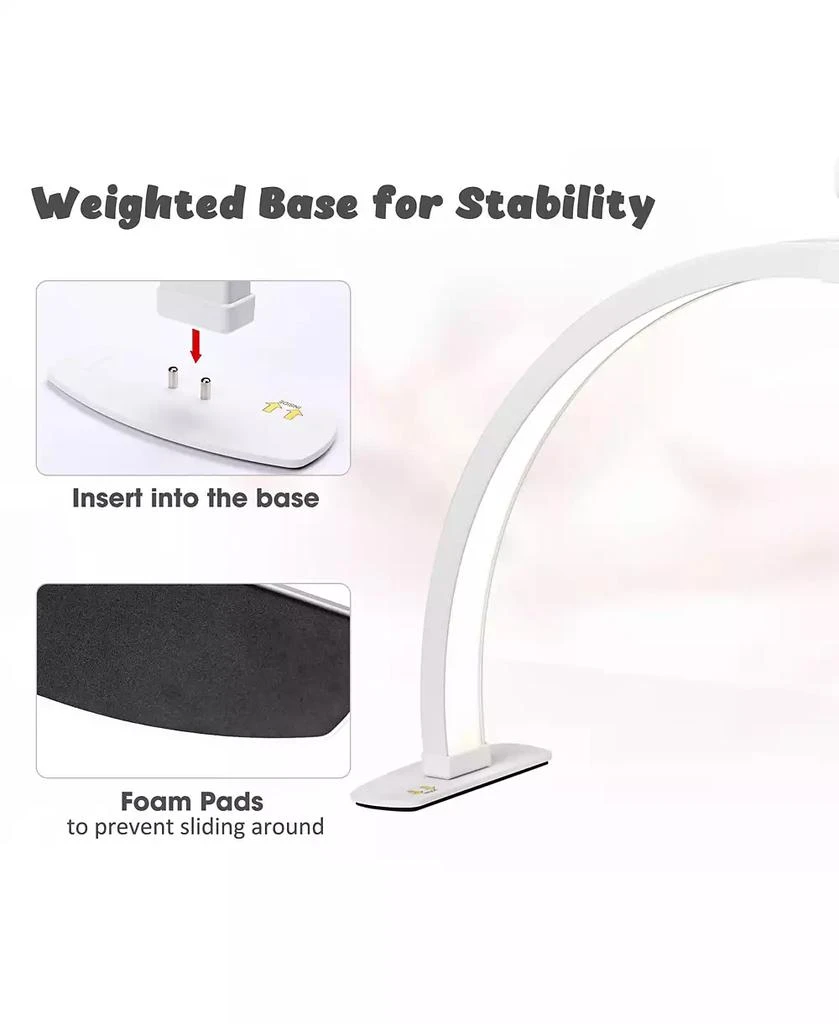 Byootique 40W Foldable Half Moon Nail Desk Lamp LED Nail Tech Light Phone Holder With Carry Bag For Manicure Beauty Salon Home Spa 7