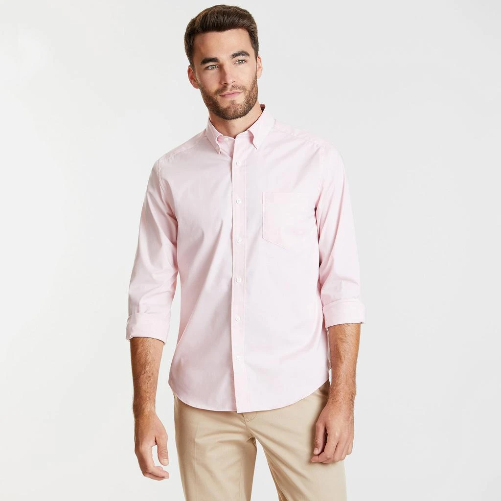 Nautica Mens Wrinkle-Resistant Wear To Work Poplin Shirt 1