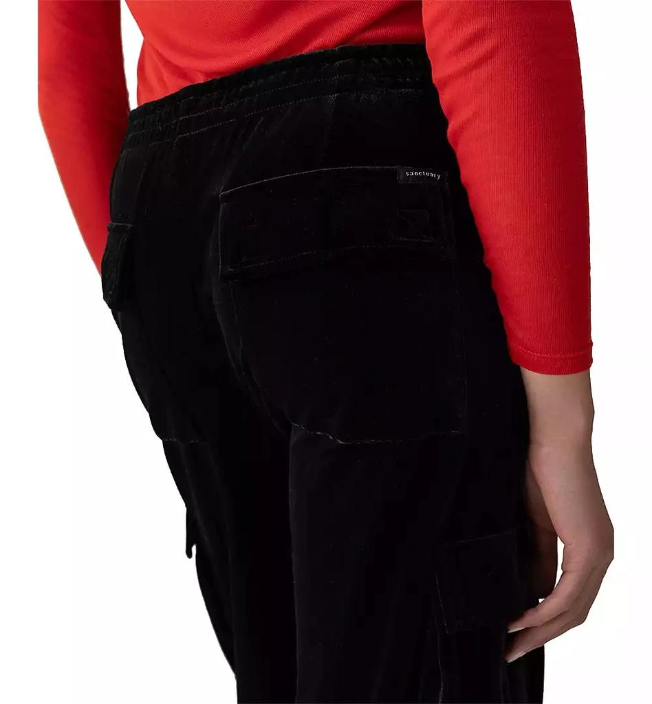 Sanctuary Women's High Rise Velvet Cargo Pants 3