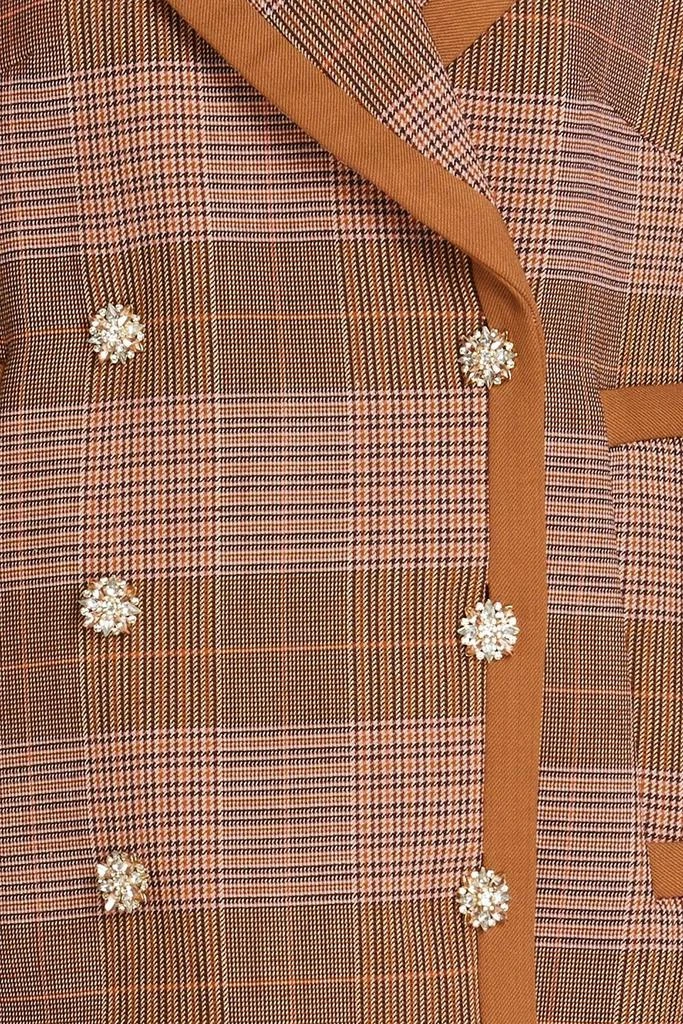 Zimmermann Double-breasted Prince of Wales checked tweed coat 4