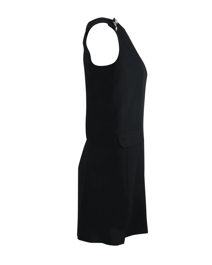 Claudie Pierlot Button Shoulder Mini Dress in Black Triacetate 2