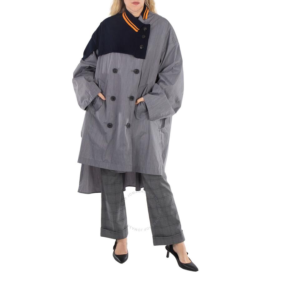 Kolor Ladies Light Gray Taffeta Long Coat