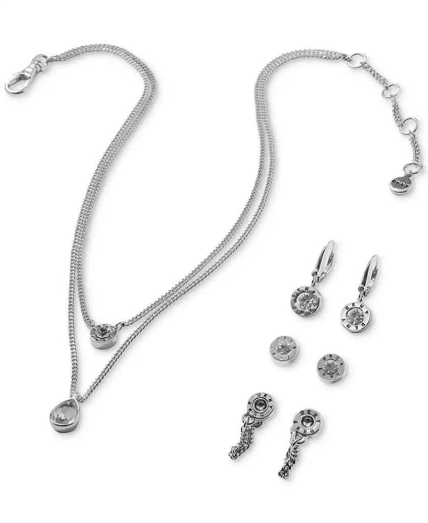DKNY Crystal Logo Drop Earrings 4