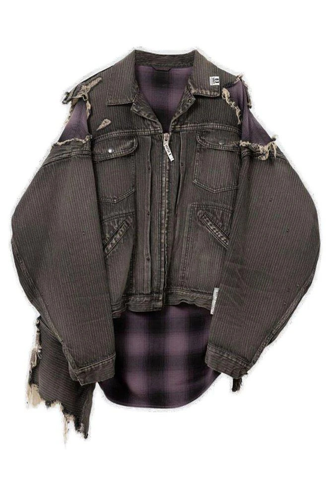 Maison MIHARA YASUHIRO Maison Mihara Yasuhiro Check Shirt Layered Denim Jacket