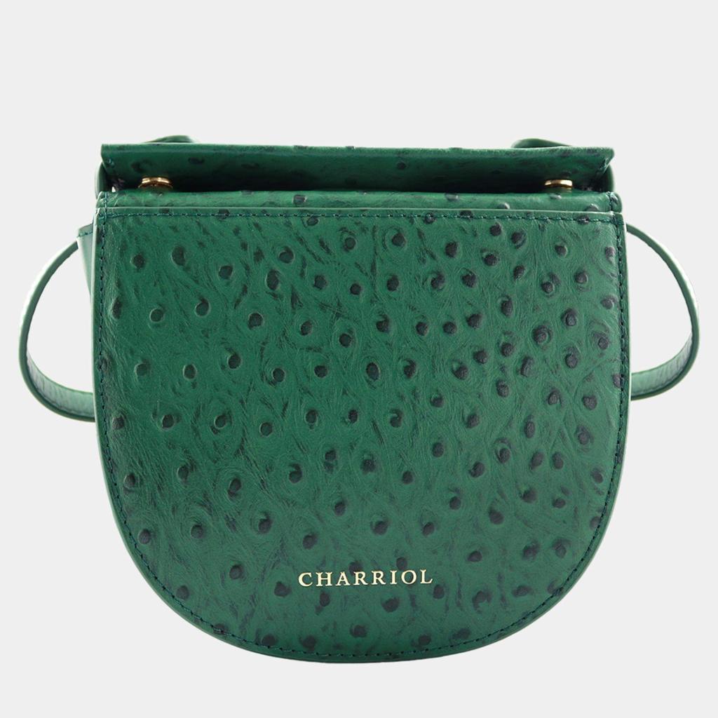 Charriol Charriol Green Leather Passion Ostrich Crossbody