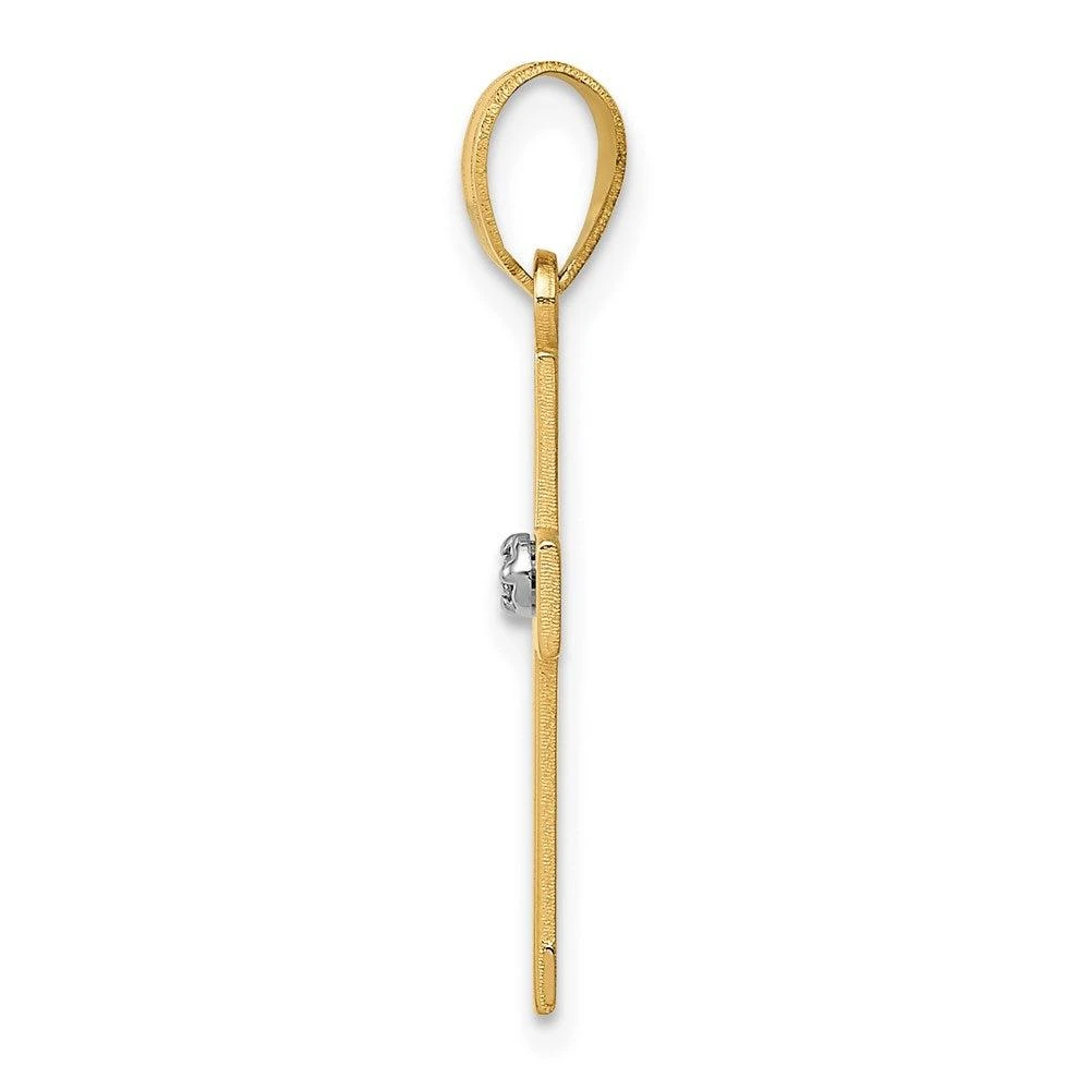 Diamond2Deal 14k Yellow Gold Polished .01 carat Diamond Cross Pendant 2