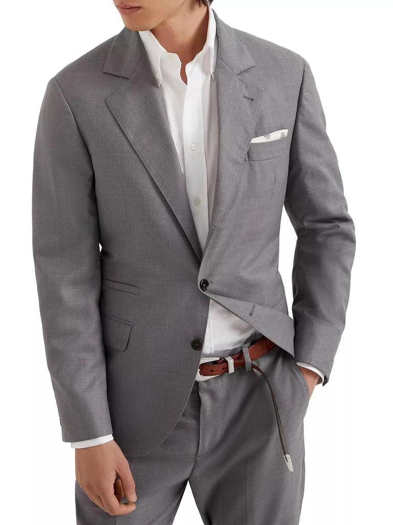Brunello Cucinelli Virgin Wool and Silk Lightweight Hopsack Blazer 1