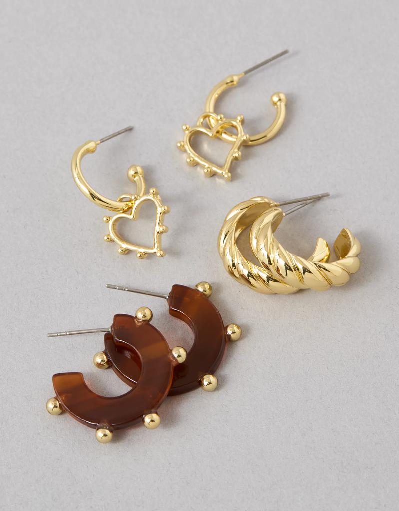 AE AEO Studded Resin Earrings 3-Pack