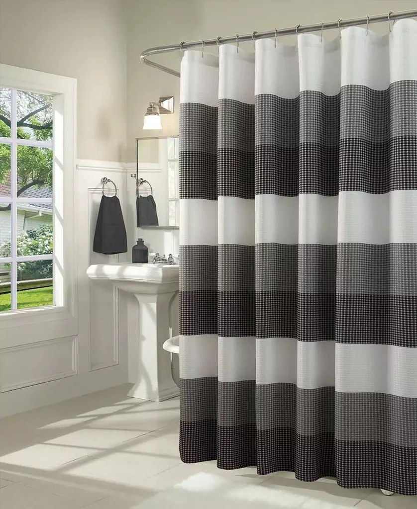 Spa 251 Ombre Waffle Striped Shower Curtain, 70" x 72" 1