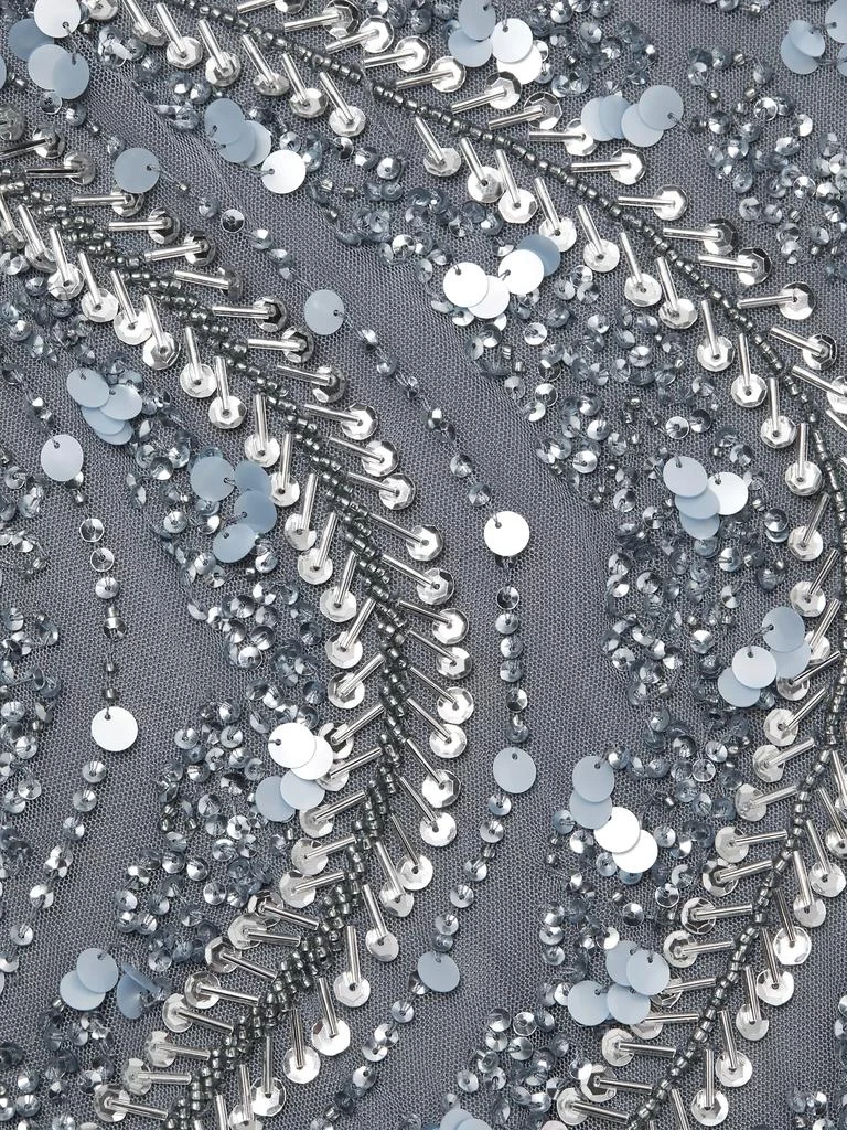 Aidan Mattox Beaded Sequin One-Shoulder Gown 6