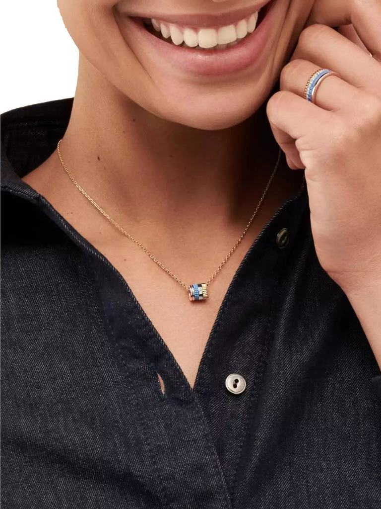 Boucheron Quatre Blue Edition Tri-Tone 18K Gold, 0.01 TCW Diamond & HyCeram Mini Pendant Necklace 2