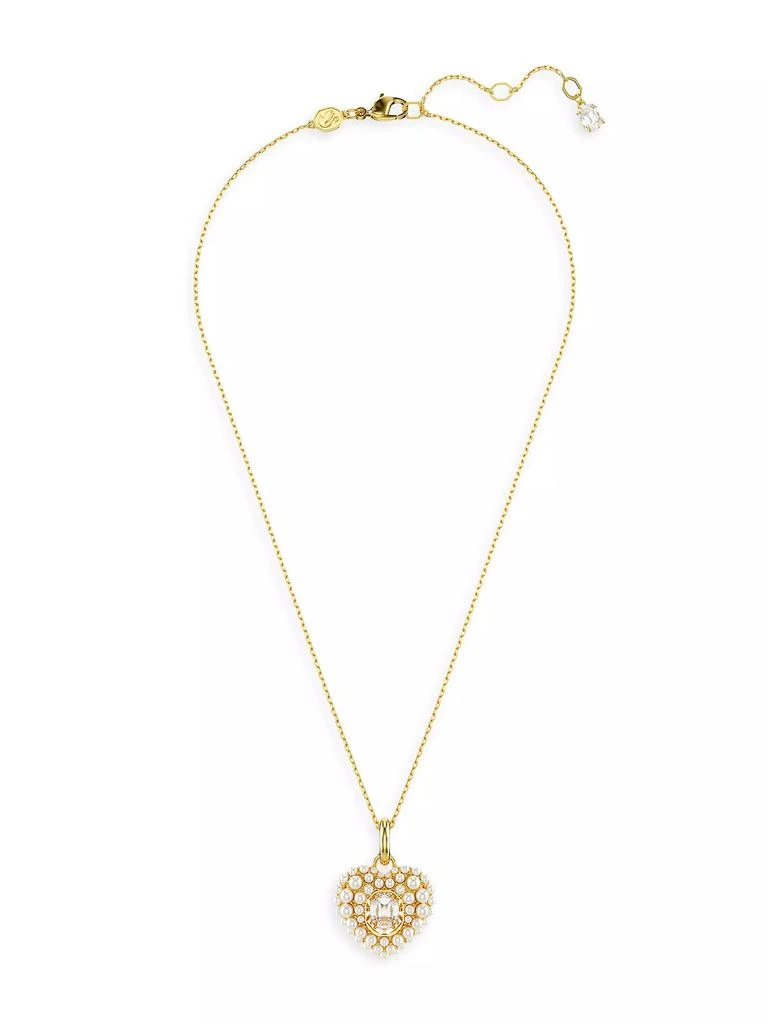 Swarovski Idyllia Goldtone, Crystal & Imitation Pearl Heart Pendant Necklace 2