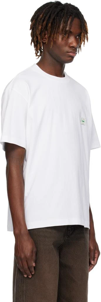 Solid Homme White Embroidered-Logo T-shirt 2