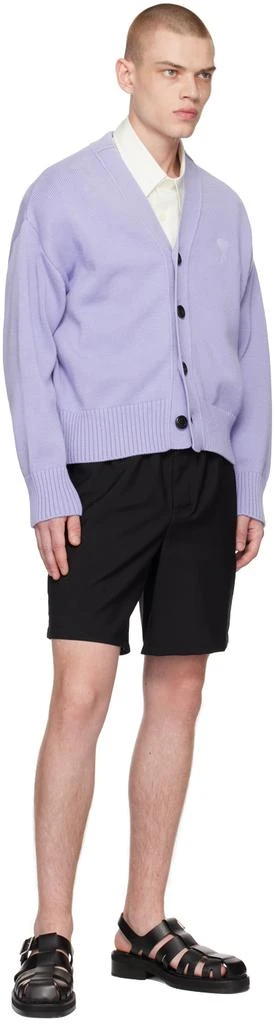 AMI Paris SSENSE Exclusive Purple Ami de Cœur Cardigan 4