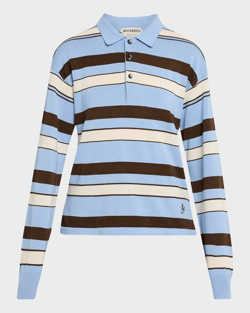 JW Anderson Striped Knit Rugby Polo Shirt