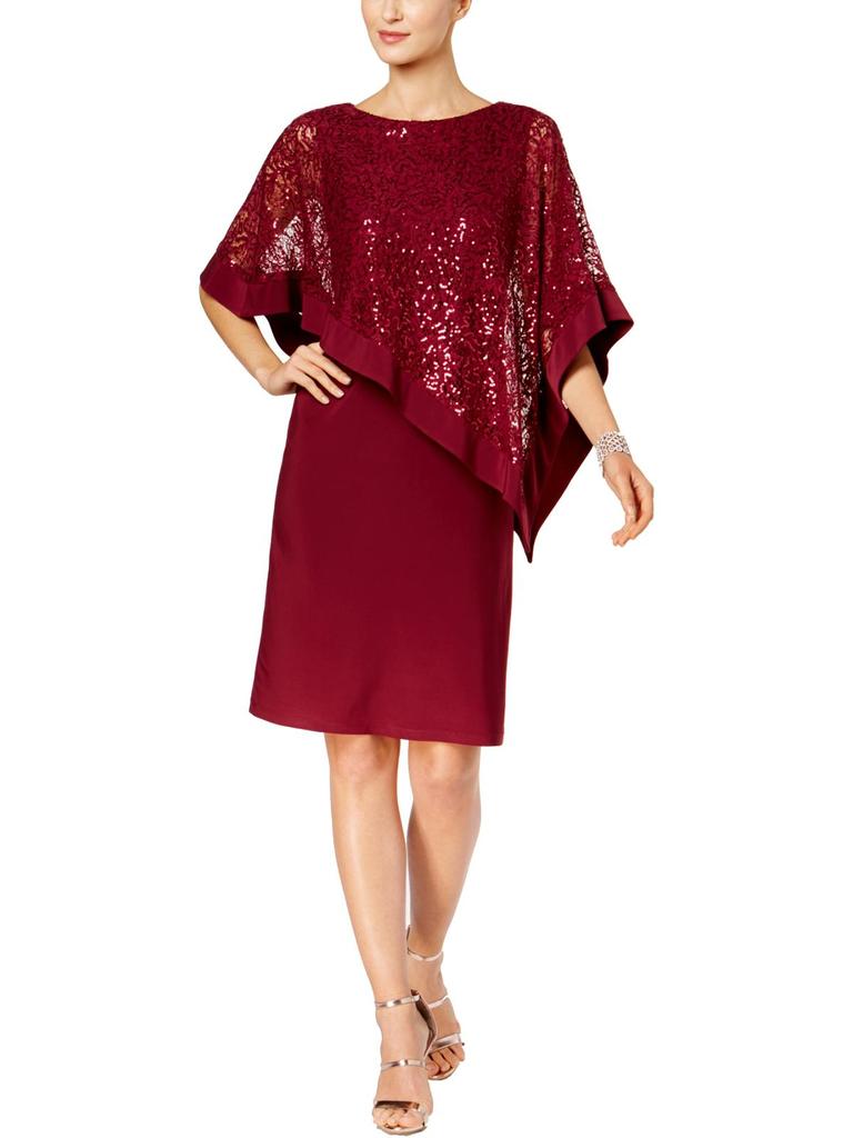 R&M Richards Womens Sequined Lace Special Occasion Dress