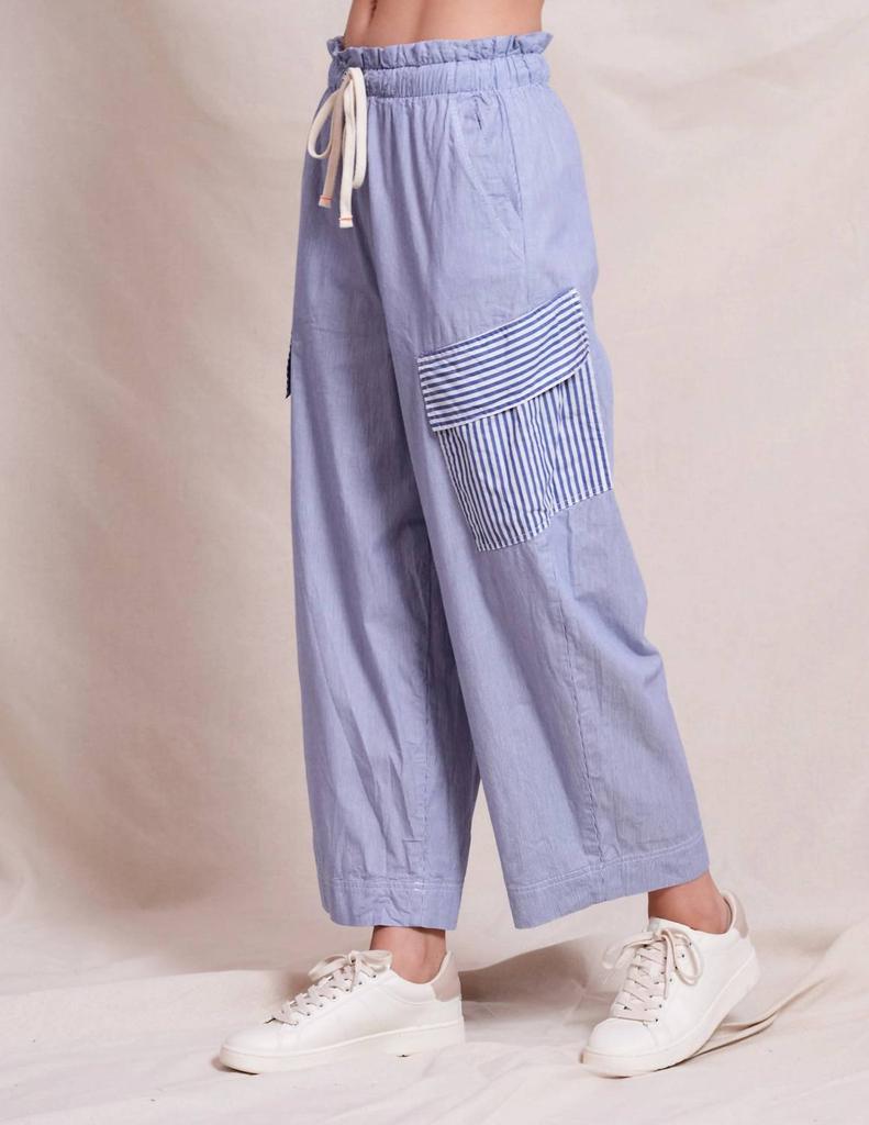 Sundry Sundry - Mixed Stripe Cotton Cargo Pants