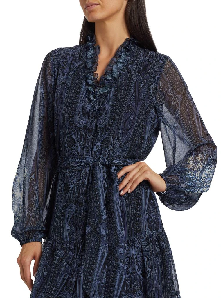 Kobi Halperin Verena Paisley Tie-Waist Midi-Dress 4