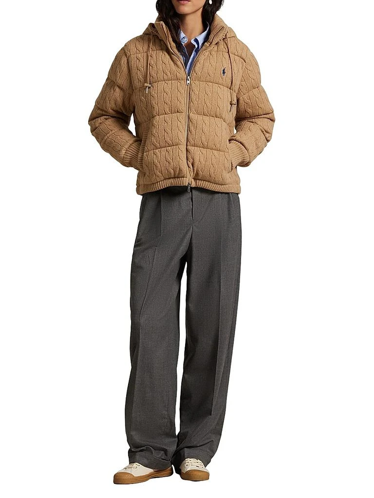 Ralph Lauren Cable-Knit Hooded Down Coat 2