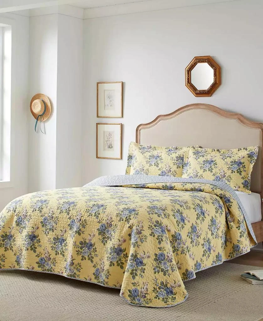 Laura Ashley Linley Cotton Reversible 3-Pc. Quilt Set, Full/Queen 1