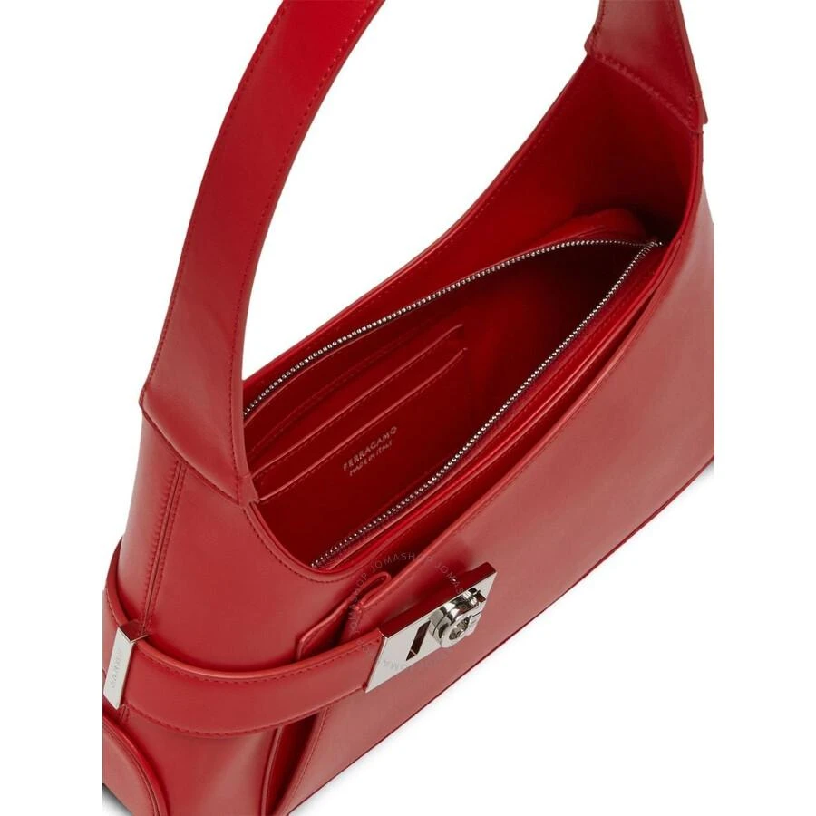Salvatore Ferragamo Archive Calfskin Leather Hobo Shoulder Bag in Red 3