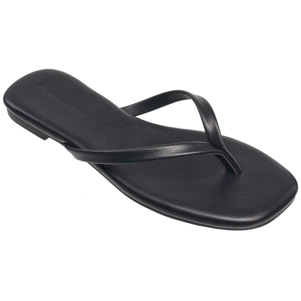 French Connection Womens Faux Leather Thong Flip-Flops