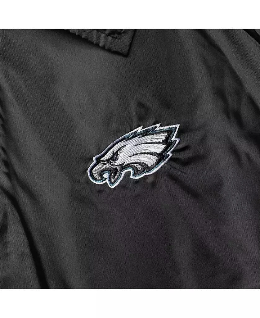 Dunbrooke Men
s Black Philadelphia Eagles Coaches Classic Raglan Full-Snap Windbreaker Jacket 2