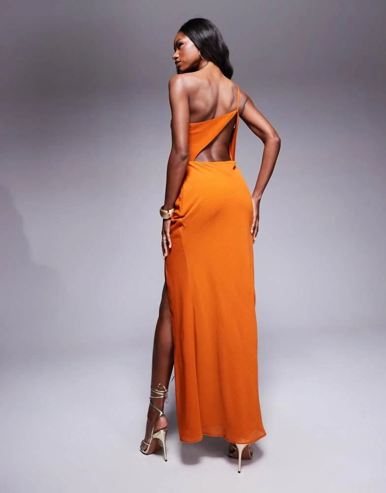 ASOS ASOS DESIGN draped cut out maxi dress in burnt orange 3