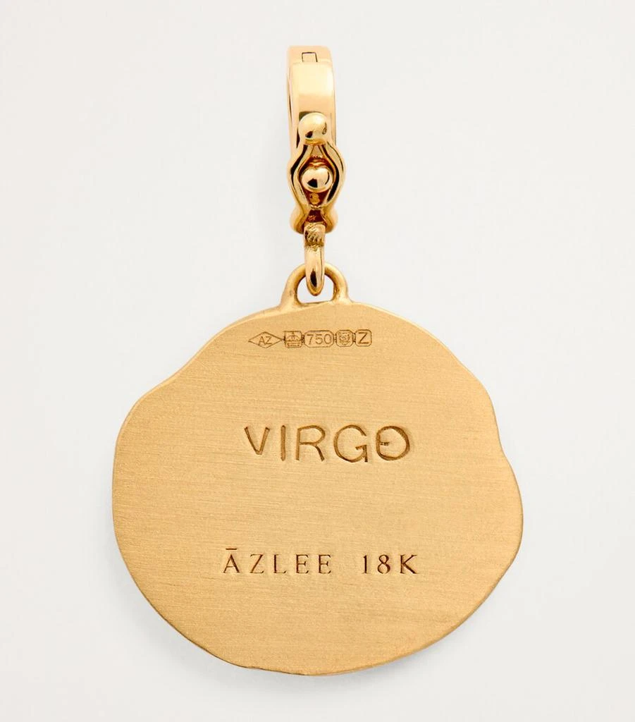 Azlee Small Yellow Gold and Diamond Virgo Coin Charm 3