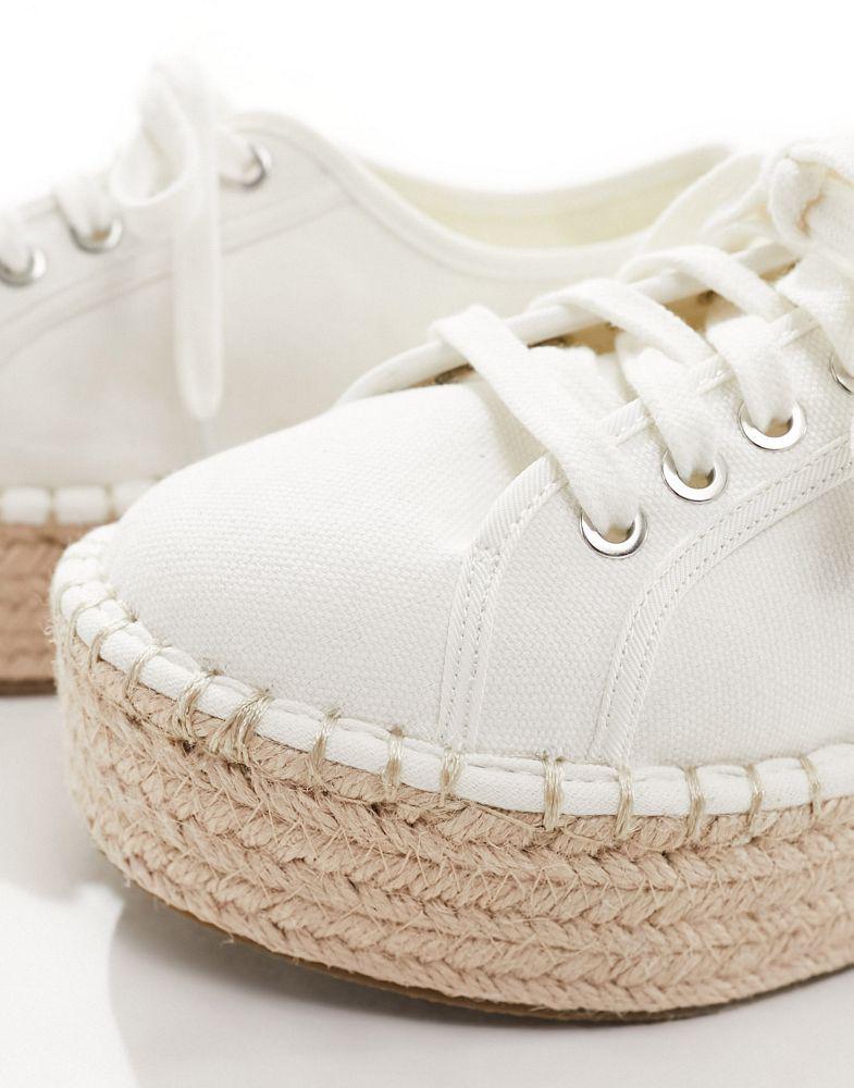 ASOS ASOS DESIGN Jaden flatform canvas trainer espadrilles in white