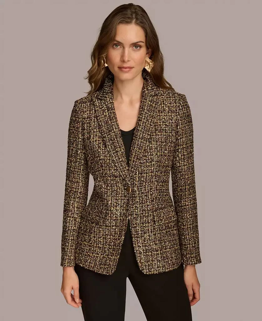 Donna Karan Women's Single-Button Tweed Blazer 2