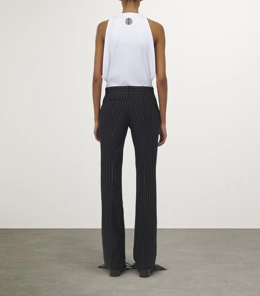 Alexander McQueen Wool-Mohair Pinstripe Bootcut Trousers 4