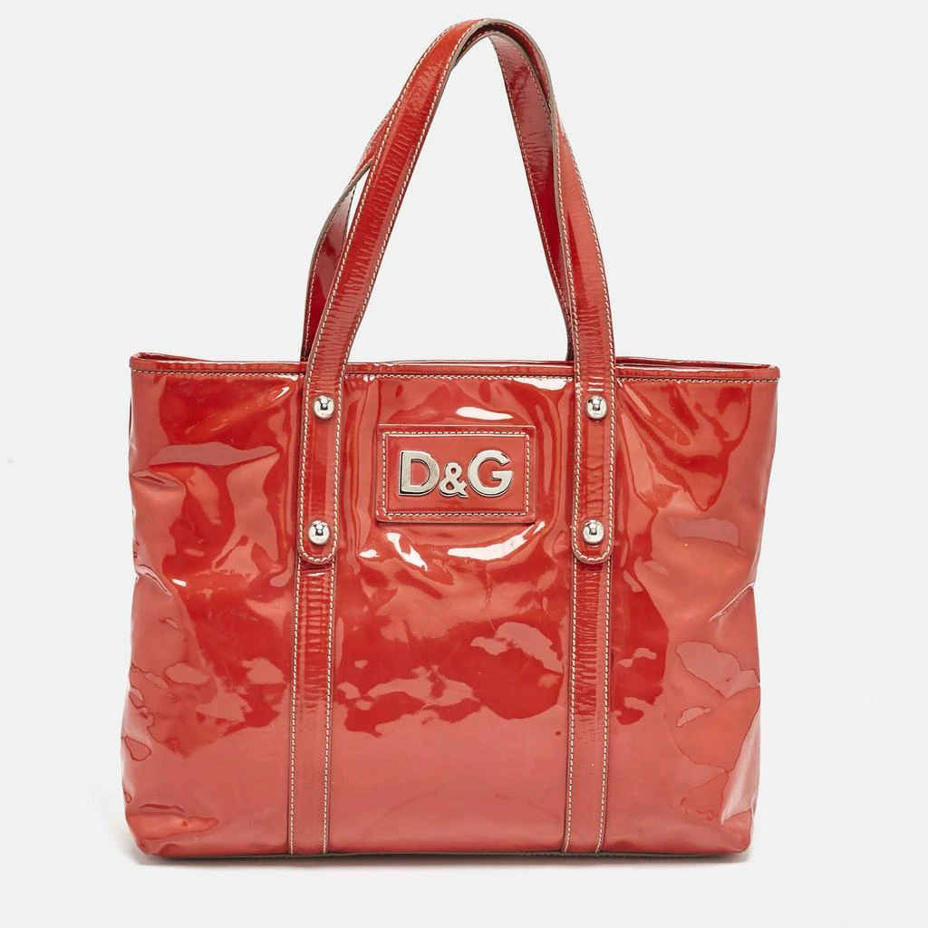 Dolce & Gabbana D&G Red Patent Leather Estelle Tote 1