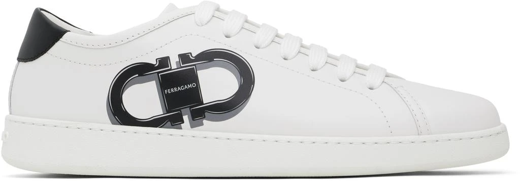Salvatore Ferragamo White Double Gancini Sneakers 1