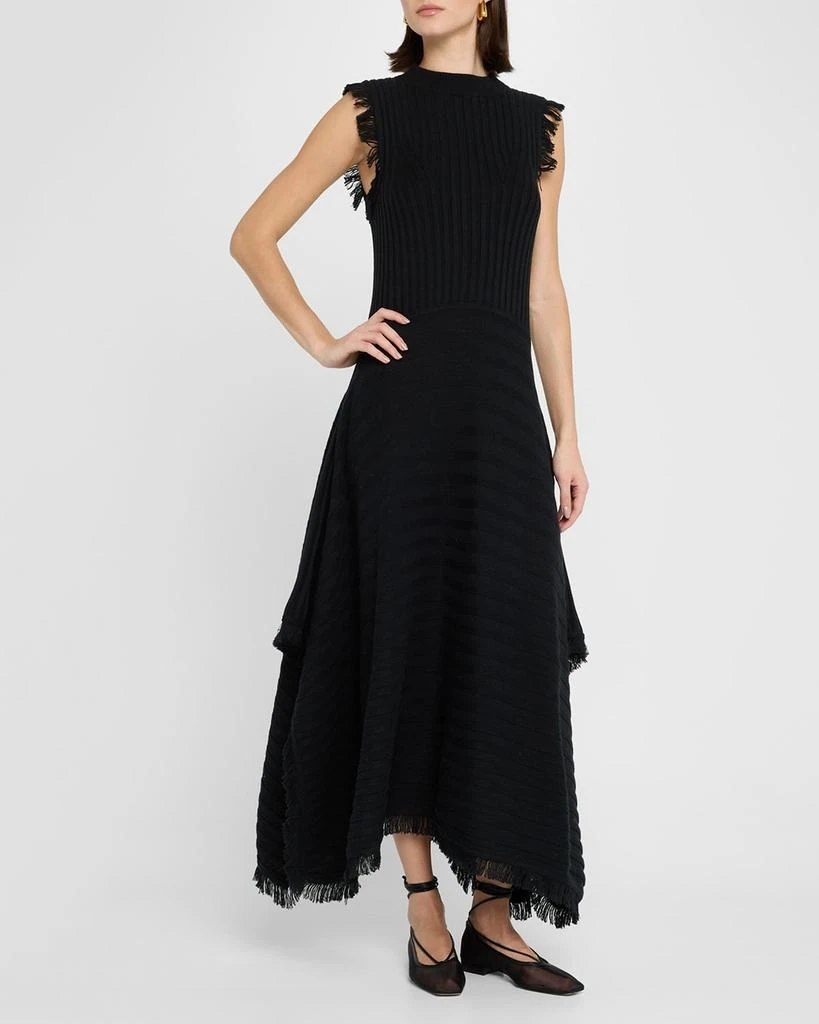 ELEVEN SIX Hanna Ribbed Fringe-Trim Maxi Dress 4