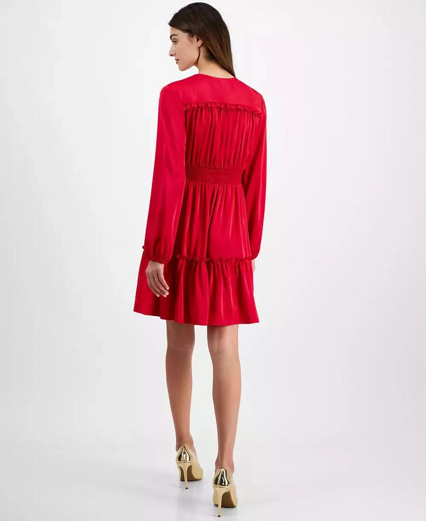 Taylor Women's Ruffled-Hem Tie-Waist Fit & Flare Dress 5