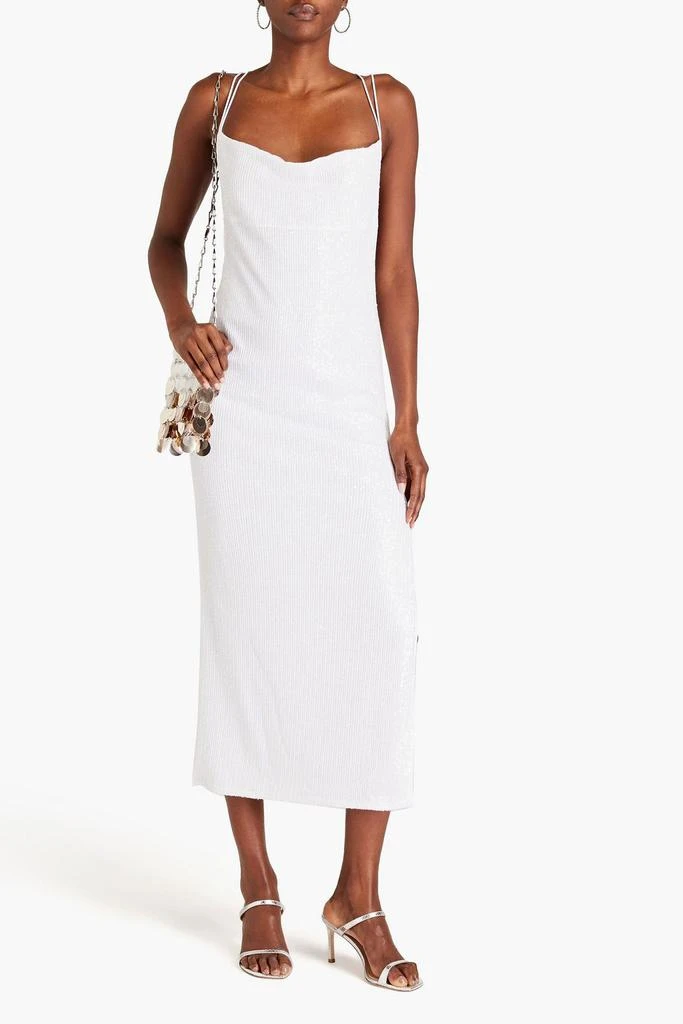 ROTATE Birger Christensen Sequined ribbed-knit midi dress 2