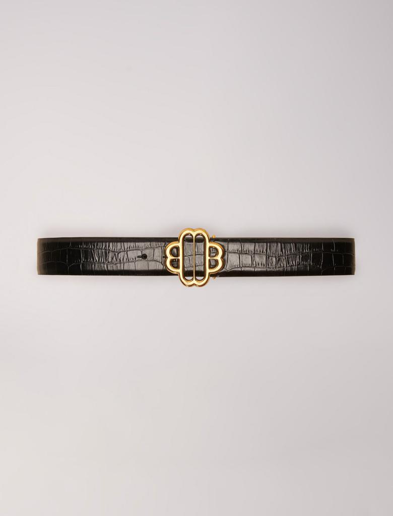 Maje Maje Woman's polyester Croc-effect leather double M belt for Spring/Summer