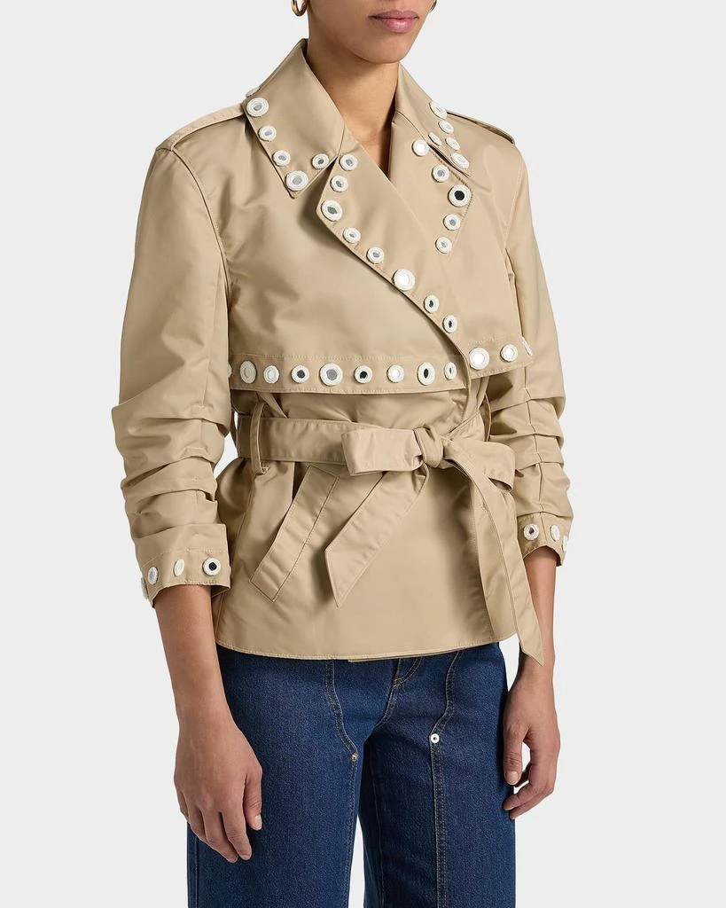 Cinq a Sept Yates Crochet Mirrors Short Trench Coat 6
