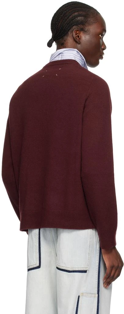 MAISON MARGIELA Burgundy Washed Lambswool Sweater 3