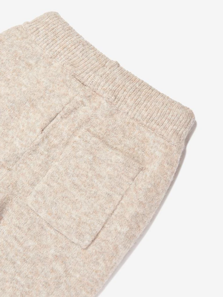 The Couture Club The Couture Club Kids Fluffy Knit Emblem Joggers in Beige 4