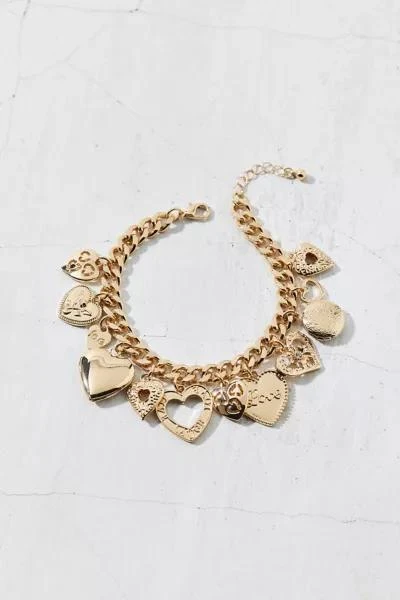 Urban Outfitters Charlie  Gold Heart Charm Bracelet 2
