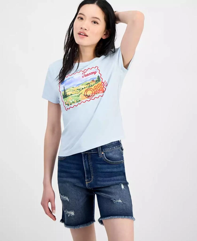 Rebellious One Juniors' Tuscany Postal Graphic T-Shirt 1