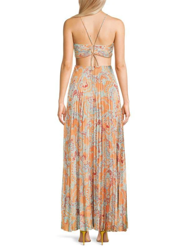 A.L.C. Moira Print Cutout Pleated Maxi Dress 2