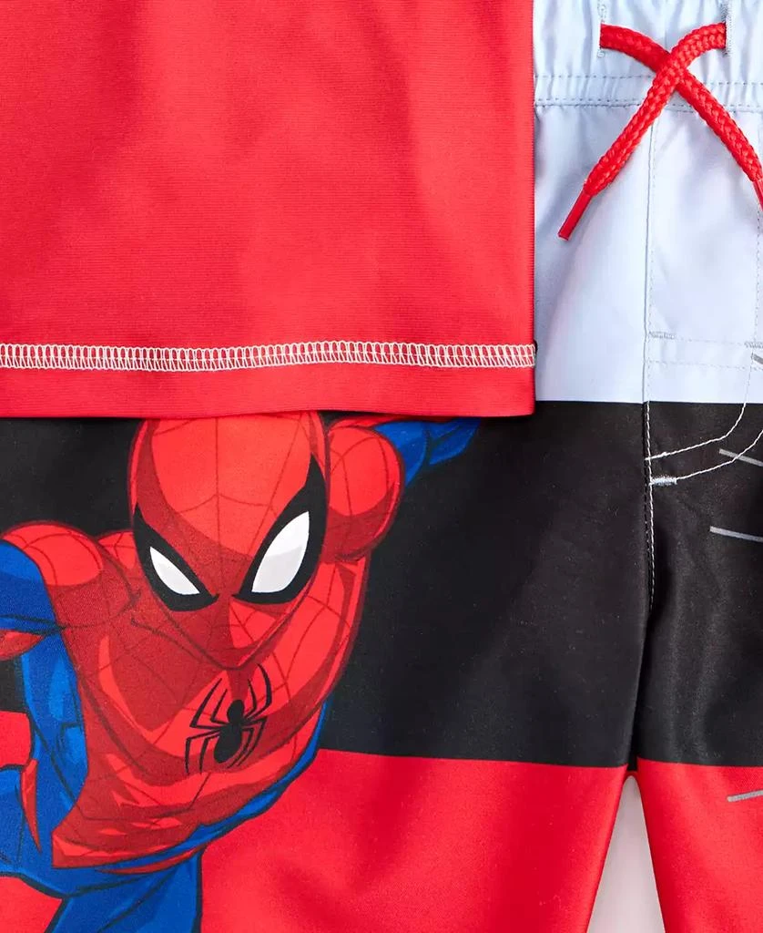 Spider-Man Little Boys Rash Guard & Swim Trunks Swimsuit, 2 Piece Set 3